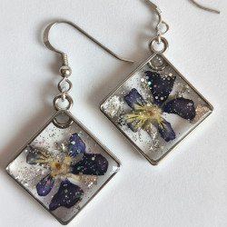 Boucles d’oreilles Floralis  Pensées d’Argent - Celhenne bijoux