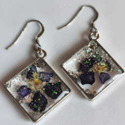 Boucles d’oreilles Floralis  Pensées d’Argent - Celhenne bijoux