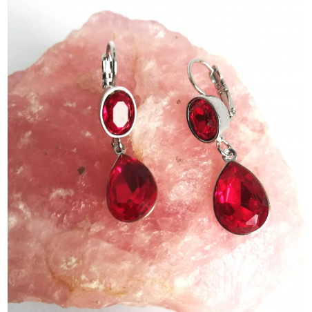 Boucles d'oreilles Éléonore rouge - Celhenne bijoux