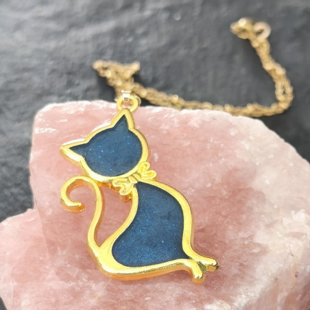 Collier chat Azur - Celhenne bijoux