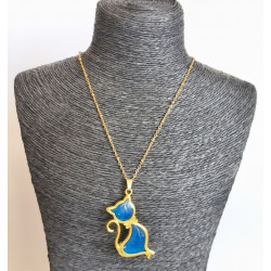 Collier chat Azur - Celhenne bijoux