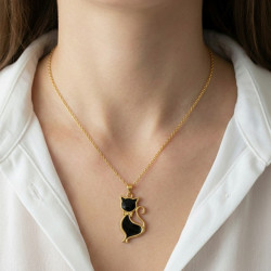 Collier chat ébène