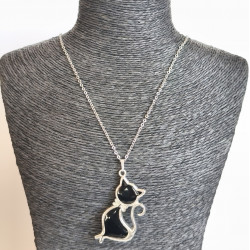 Collier chat ébène