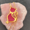 Collier chat rubis - Celhenne bijoux