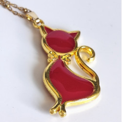 Collier chat rubis - Celhenne bijoux