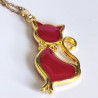 Collier chat rubis - Celhenne bijoux
