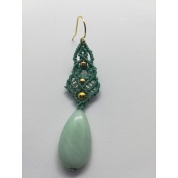 Boucles d'oreilles "Marquise" en Jaspe vert