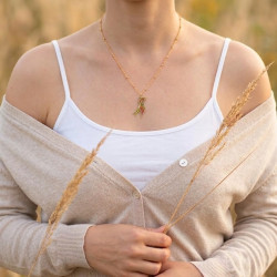 Parure carpe koi collier et boucles d’oreilles faits main en résine rouge et or – collection Bestiaire - Celhenne bijoux