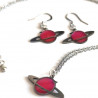 Ensemble boucle d'oreilles, collier Saturne - Pièce unique