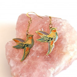 Boucles d'oreilles Moineau - Pièce unique - Celhenne bijoux