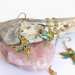 Boucles d'oreilles Moineau - Pièce unique - Celhenne bijoux