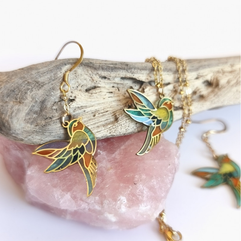 Boucles d'oreilles Moineau - Pièce unique - Celhenne bijoux